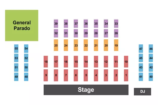 seating chart for Club Rodeo Rio - Endstage Tables 2 - eventticketscenter.com